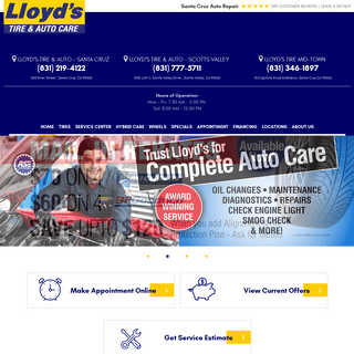  Lloyd's Tire & Auto Care | Tires, Brakes, Oil Change in Santa Cruz Co. - Lloyd's Tire & Auto Care 