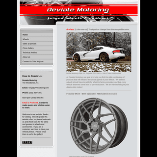 Deviate Motoring - Forged Wheels & Customs - Home
