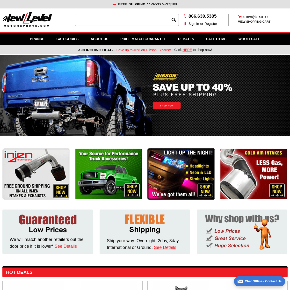 New Level Motor Sports - Car & Truck Accessories, Cold Air Intakes, Flash Tuners, Headers Exhaust & More