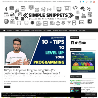 Simple Snippets - Tech Educational Blog