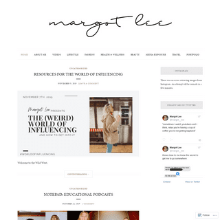 Margot Lee â€“ lifestyle youtuber and blogger