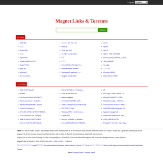 Magnet Link & Torrent File Search Engine