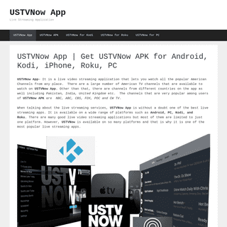 USTVNow App | Get USTVNow APK for Android, Kodi, iPhone, Roku, PC