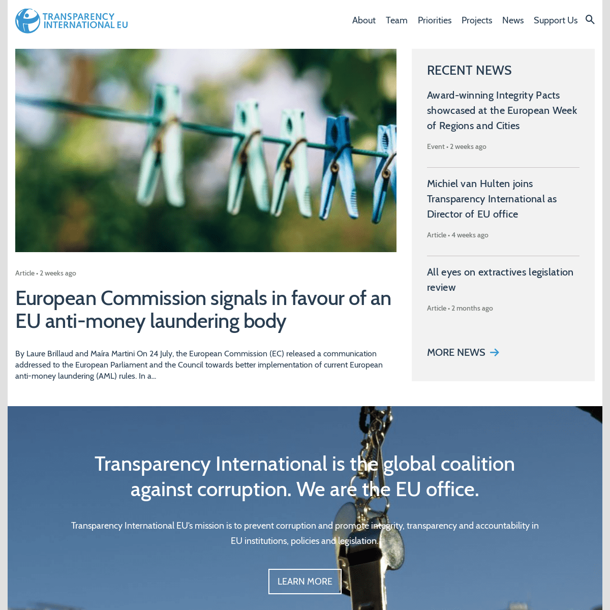 Transparency International EU - The global coalition against corruption in Brussels