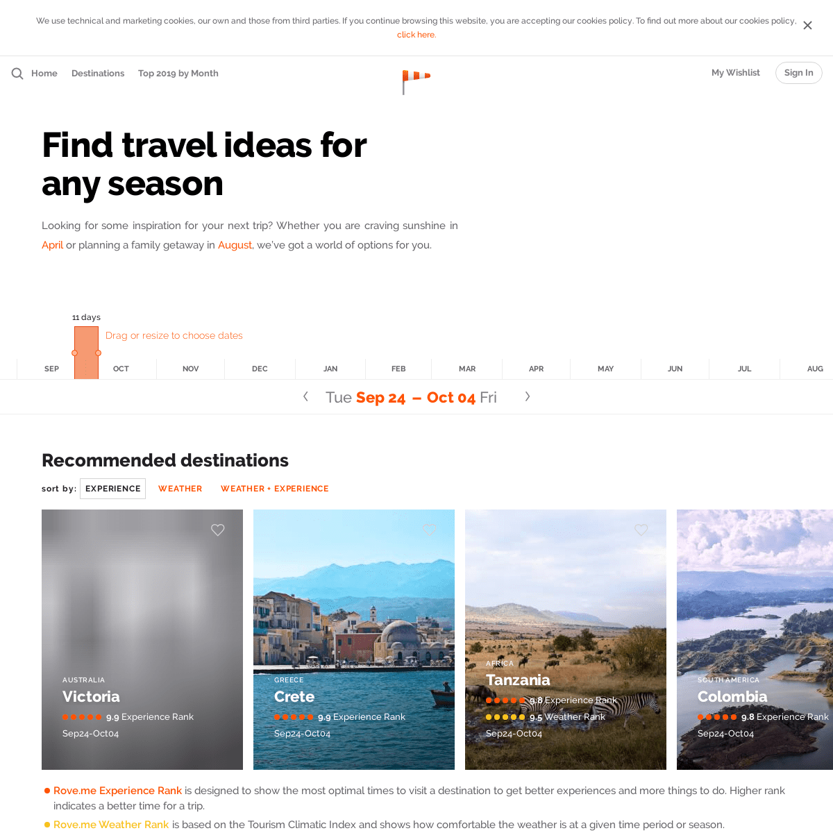 Rove.me - Best holiday destinations, travel vacation ideas for 2019/2020
