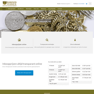 Inkoop goud & zilver, transparante werkwijze: inkoopprijzen op website!