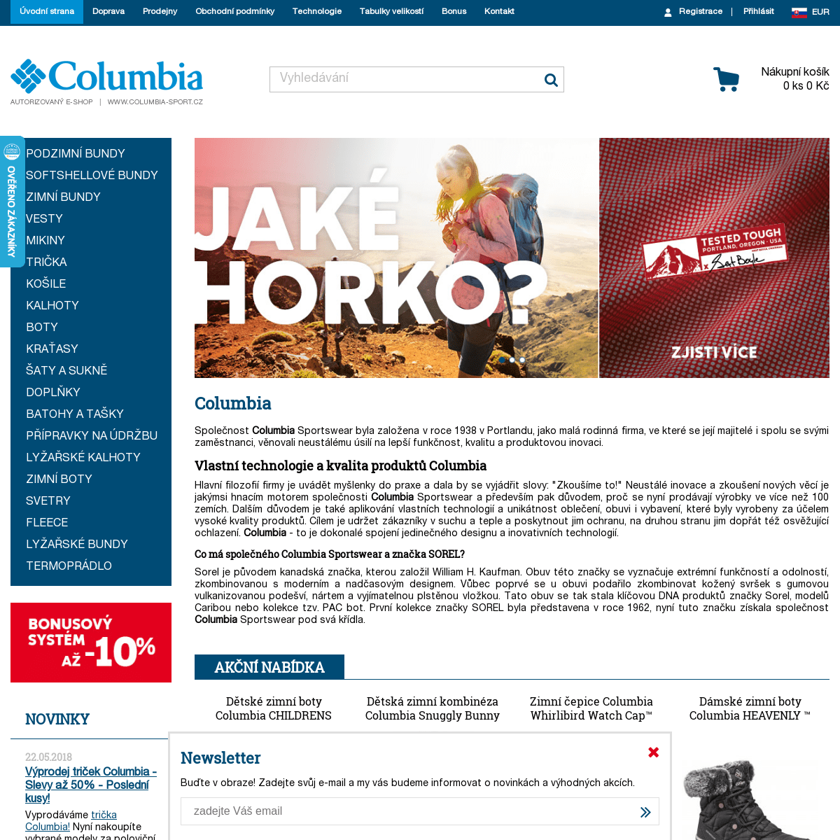 Columbia-sport.cz | bundy, kalhoty, mikiny, trička, termoprádlo, boty, batohy