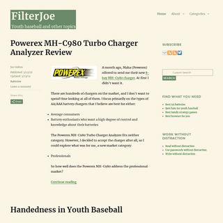 FilterJoe - Youth baseball and other topics