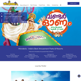 Wonderla | Amusement Parks Kochi, Bangalore and Hyderabad | Bangalore Resort