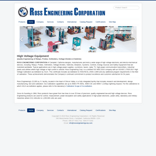 High Voltage Equipment Manufacturing - - Ross Engineering Corp.