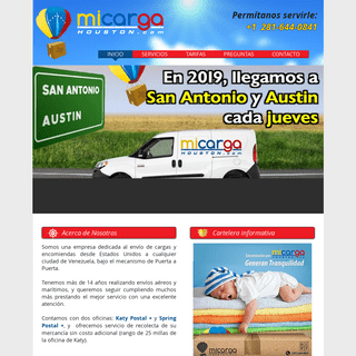 MiCargaHouston.com - Su servicio de puerta a puerta a Venezuela