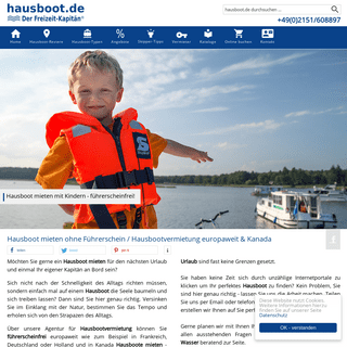 Hausboot mieten ohne Führerschein / Hausbootvermietung europaweit & Kanada