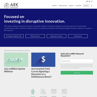 ARK Invest - Innovation Is Key to Growth and Alpha
