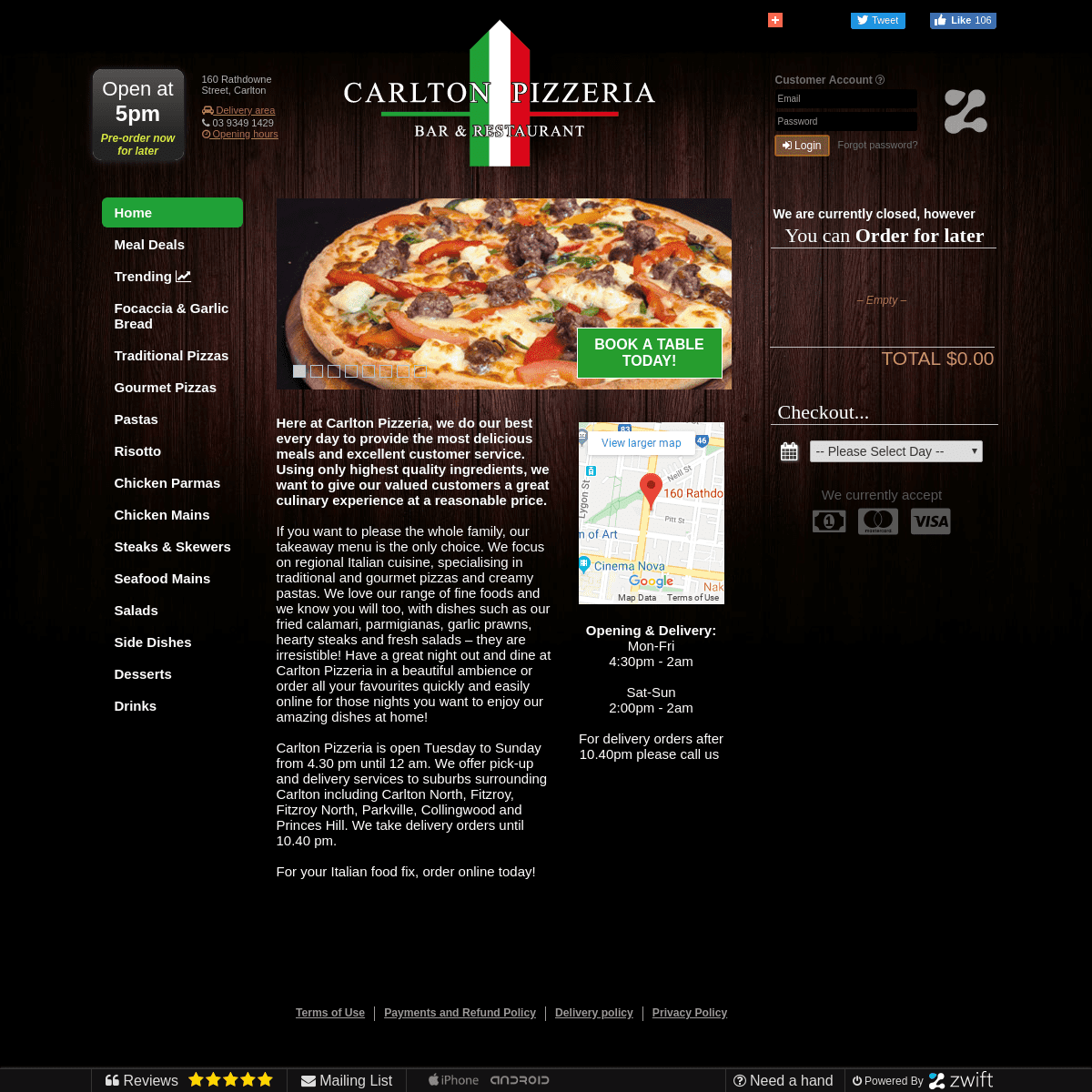 A complete backup of carltonpizzeria.com.au