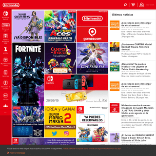 Página web oficial de Nintendo Ibérica