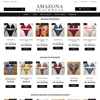 Amazona Beachwear - Loja online de biquÃ­nis para vocÃª comprar com entrega rÃ¡pida e segura.