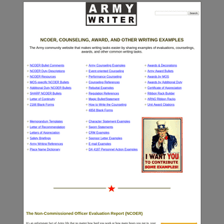 ArmyWriter.com Index