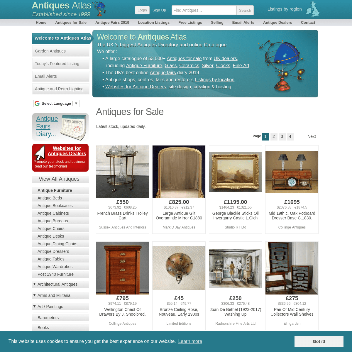 Antiques For Sale, UK Fairs Diary, Antique Shop/Dealer Directory and Antique Furniture  - Antiques Atlas