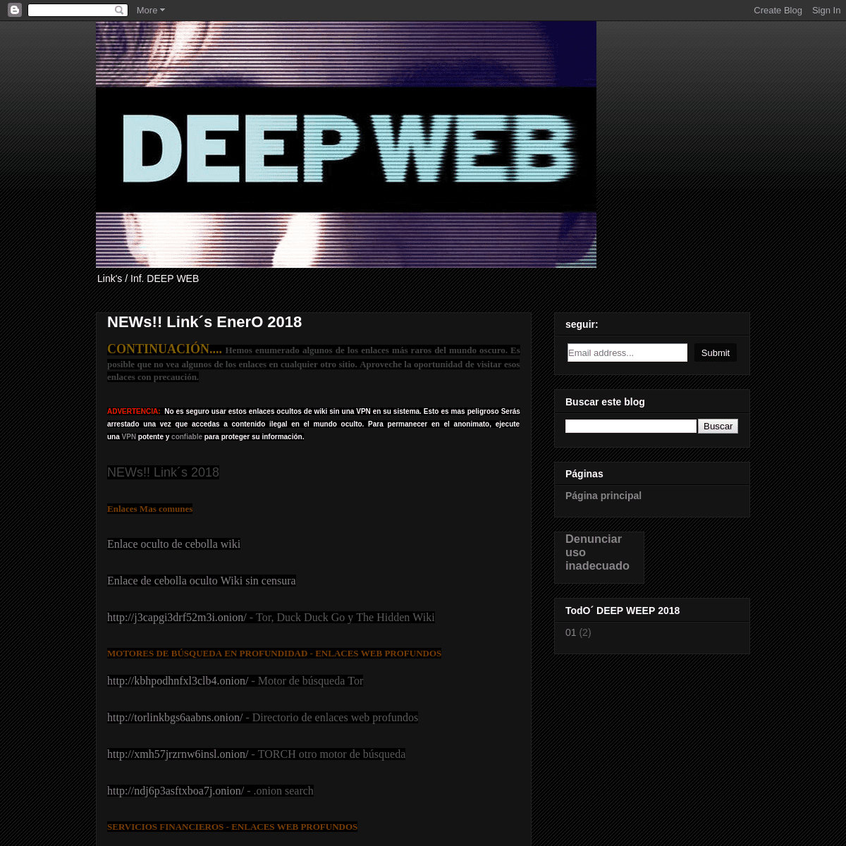 Links Deep Web 2018