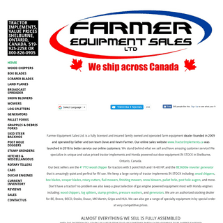 TRACTOR IMPLEMENTS, VALUE PRICES SHELBURNE, ONTARIO, CANADA. 519-925-2258 OR 800-826-0905 - Home