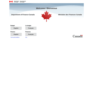 Department of Finance Canada * Ministère des Finances Canada