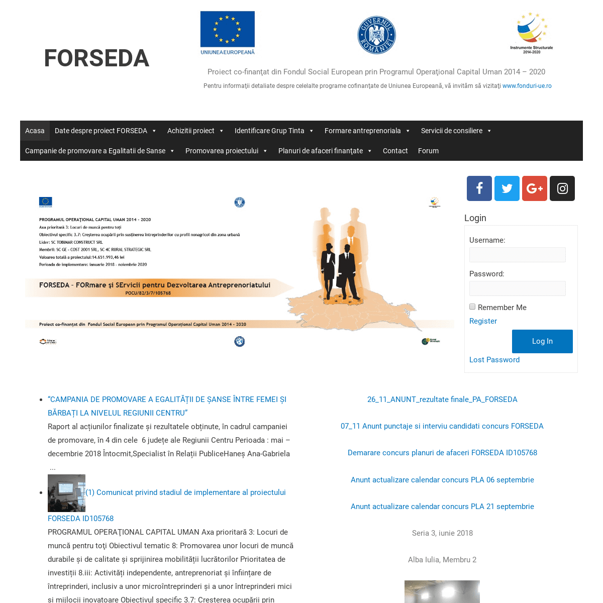 FORSEDA – Proiect co-finanţat din Fondul Social European prin Programul Operaţional Capital Uman 2014 – 2020
