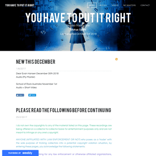 A complete backup of youhavetoputitright.weebly.com