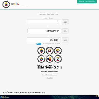 BitVen.com - Precio Real del Bitcoin en Venezuela - Convierte bitcoins a Bolívares a Dólares (BTC BCH Bs VEF USD)