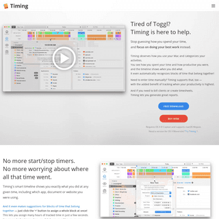 Timing- the best automatic Mac time tracker for productive professionals and freelancers