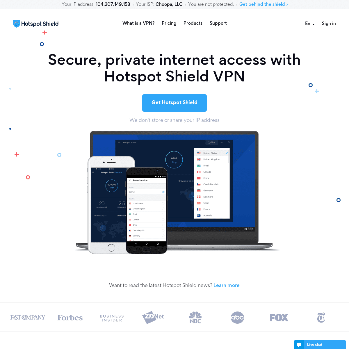 The Fastest Most Secure VPN Service | Hotspot Shield