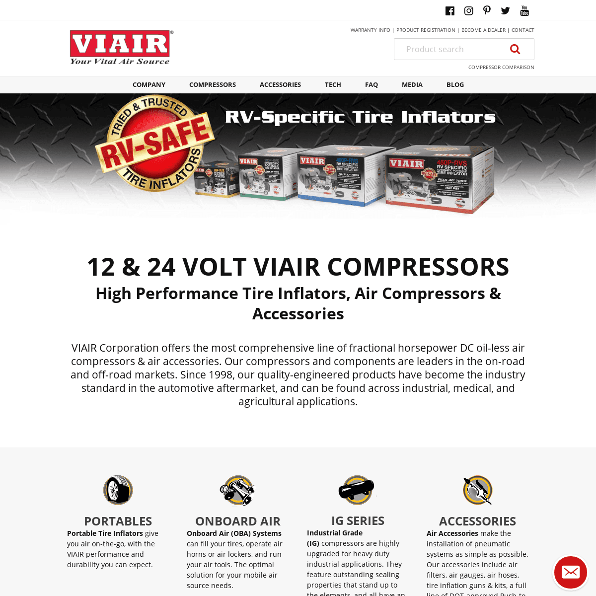 VIAIR Corporation - 12-Volt & 24-Volt Air Compressors and Pneumatic Systems