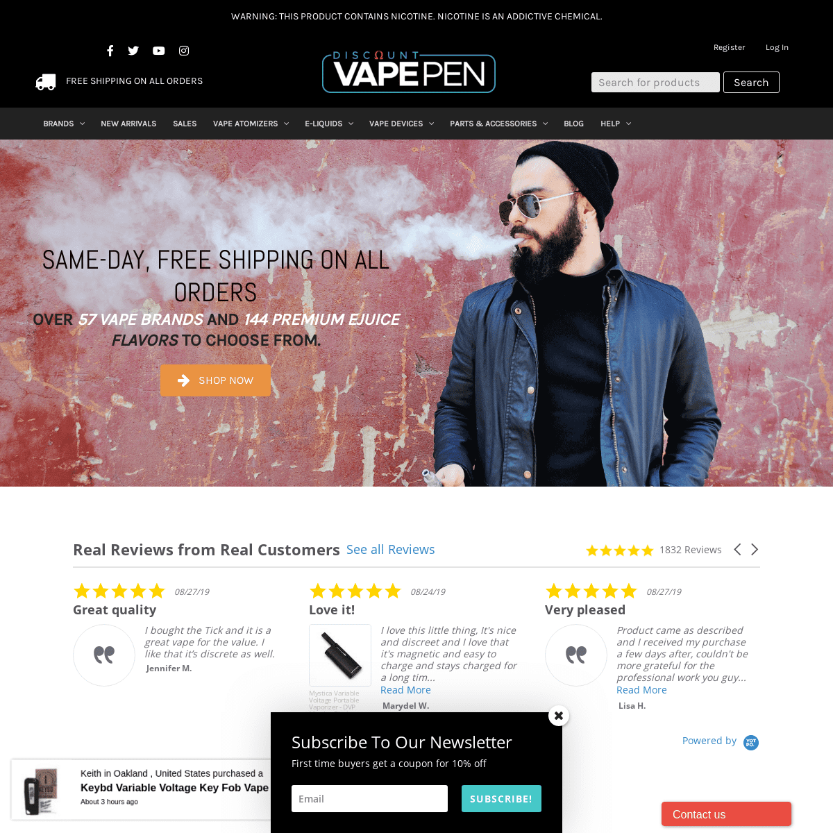 Online Vape Shop- Mods, Tanks, Eliquid & More | Discount Vape Pen