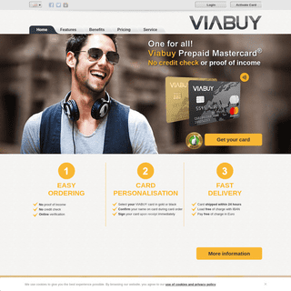 VIABUY prepaid credit card with online account
