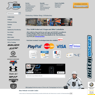 Eishockey-Online-Shop - Killahockey - Onlineshop fÃ¼r Eishockey- Inlinehockey- ZubehÃ¶r und Eishockeyfashion.
