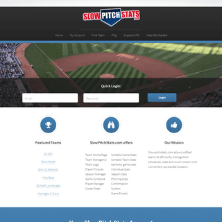 SlowPitchStats Home - Manage your softball team stats online!