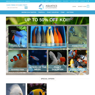 Aquatics to your Door- Buy Tropical fish, Marine fish and Koi Carp Online