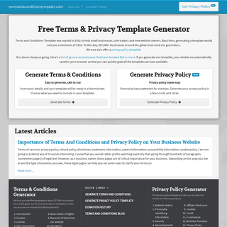 FREE Terms and Privacy Template Generator » 100% FREE