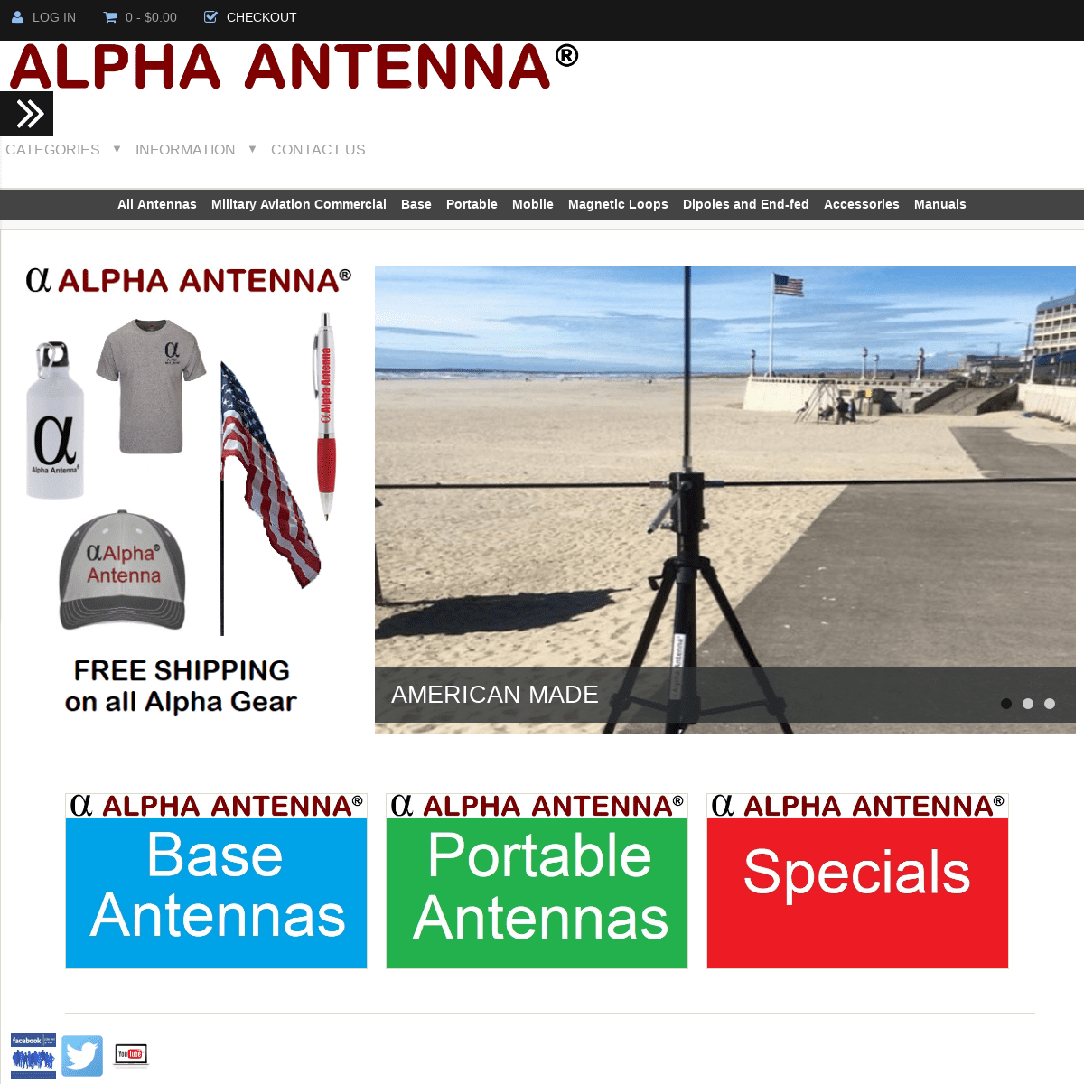 Alpha Antenna, Vertical Dipole Portable Base Mobile Magnetic Loop antennas