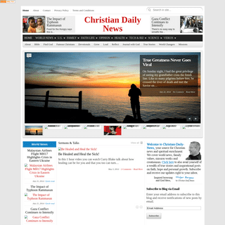 Christian Daily News - Daily News and Inspiration from around the World - Your source for daily Christian news, true stories and