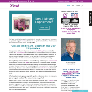 Tarsul Dietary Supplement | Cream of Tartar and Sulfur | Made In America