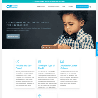 CE Credits Online- Graduate and PD Courses for Teachers