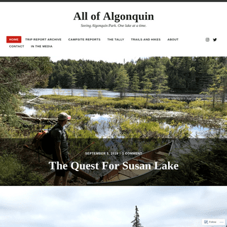 All of Algonquin – Seeing Algonquin Park. One lake at a time.