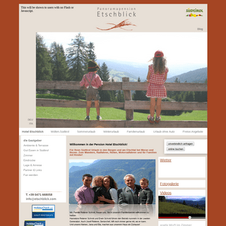 Hotel Etschblick, ihre Pension in den Bergen der Alpen Südtirols
