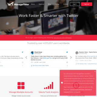 ManageFlitter - Twitter Management Tool - Work Faster & Smarter