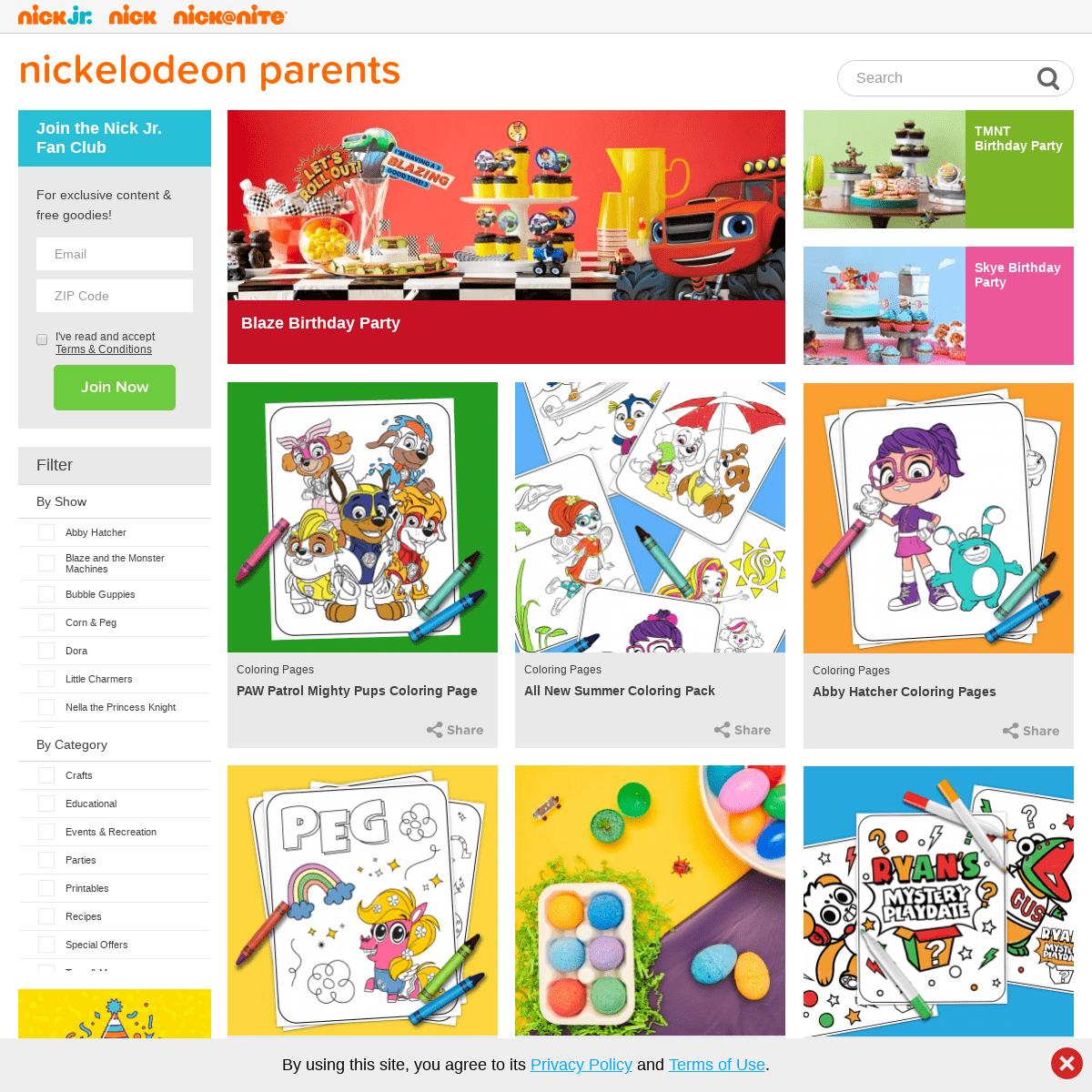 Nickelodeon Parents | Printables, coloring pages, recipes, crafts, and more from your child’s favorite Nickelodeon and Nick Jr. 