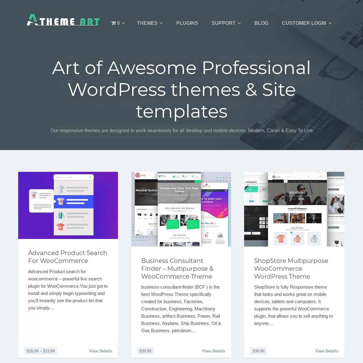 Art of Awesome Professional WordPress themes & Site templates - AThemeArt