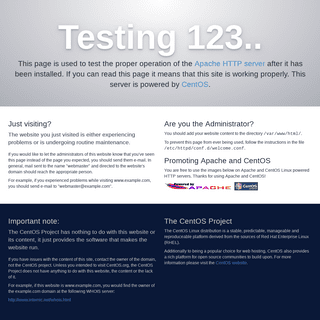 Apache HTTP Server Test Page powered by CentOS