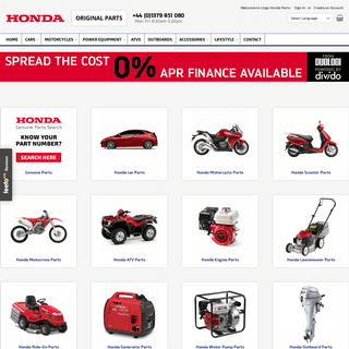 Genuine Honda Parts - Honda Cars - Honda Motorcycles - Honda Power Products - Lings Honda Parts - Motorcycle Clothing, Helmets, 