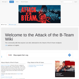 Attack of the B-Team Wiki - Main Page