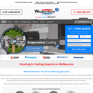 Cooling & Air Conditioning Installation Melbourne - WeatherWorld